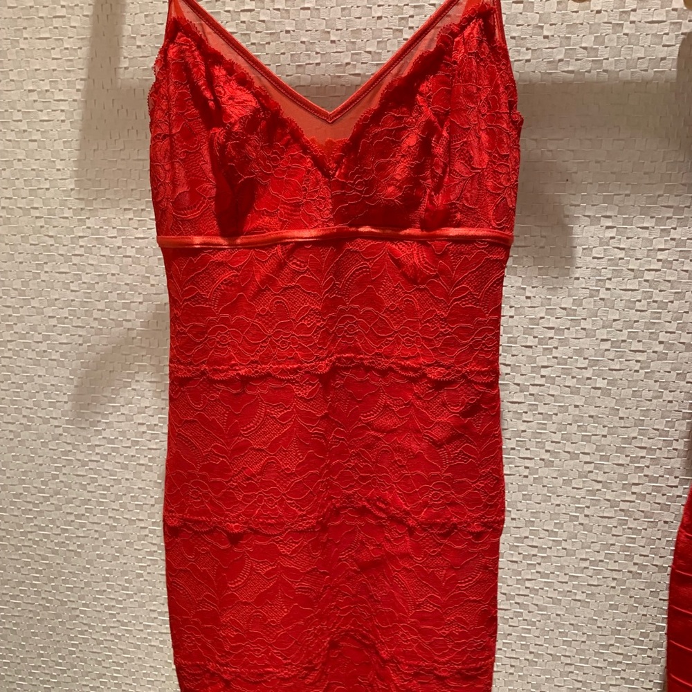 Red lace bodycon dress - worn once